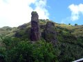 Rock spires acoss the island